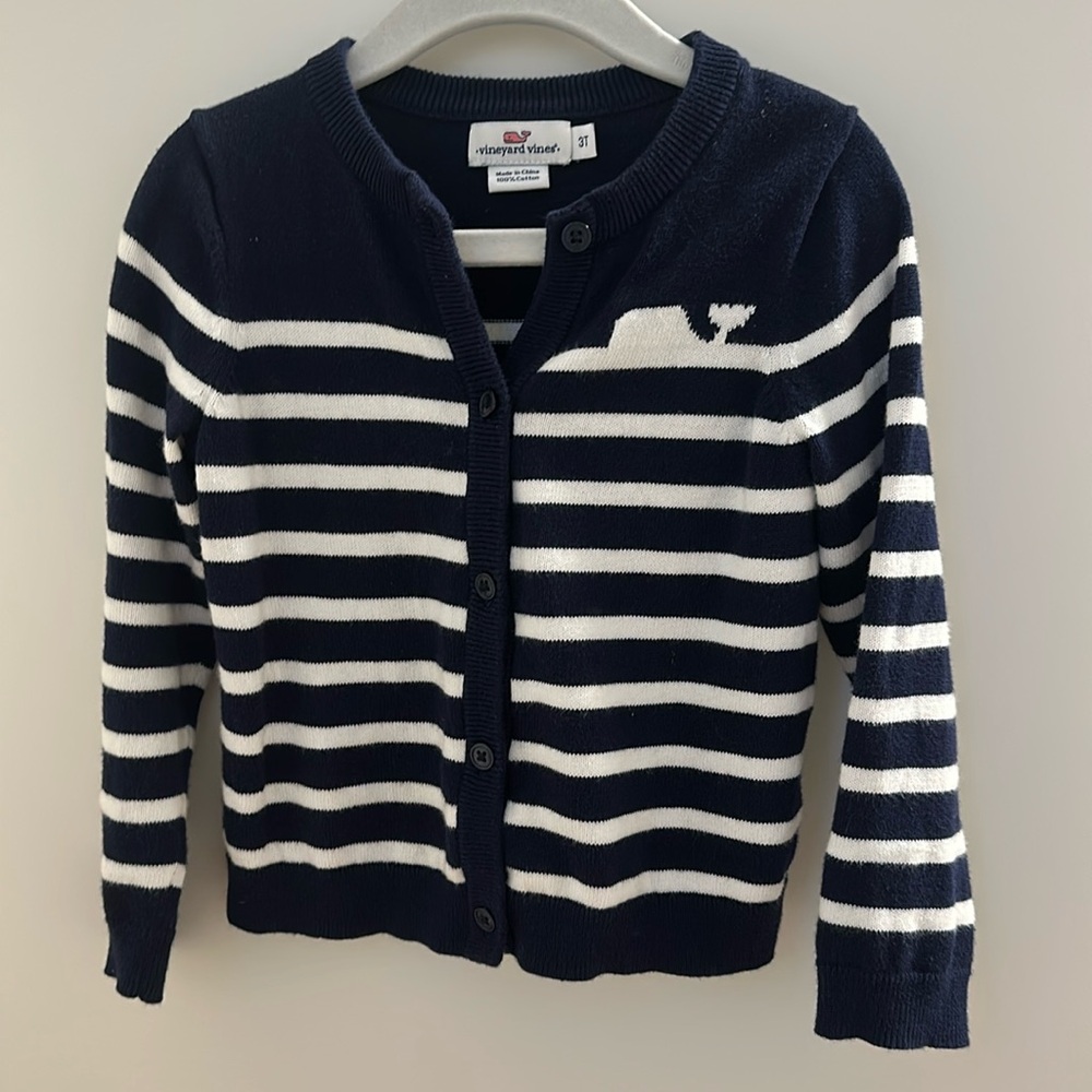 Navy/white vineyard vines cardigan